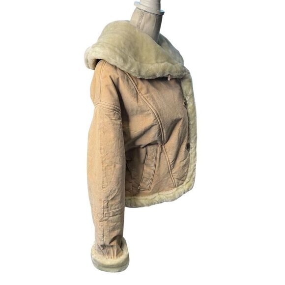 Vintage Y2K  SHEARLING Heavy Leather Penny Lane Sz Med Gorgeous  Boho Retro - Picture 2 of 11